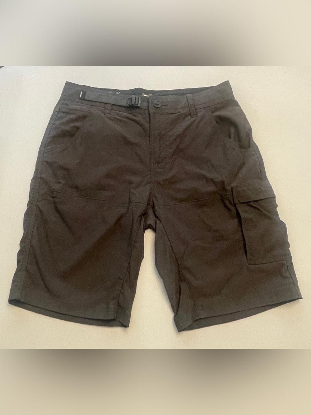 Prana Grey Men's Cargo Shorts with Integrated Belt